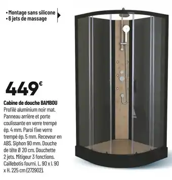Bricorama Cabine de douche bambou offre