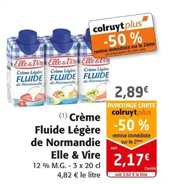 Colruyt Elle & vire crème fluide légère de normandie offre