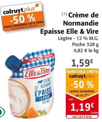 Colruyt Elle & vire crème de normandie epaisse offre