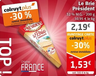 Colruyt Président le brie offre