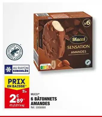 ALDI Mucci 6 bâtonnets amandes offre