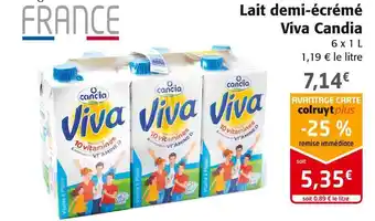 Colruyt Viva candia lait demi-écrémé offre