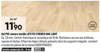 Bricorama Sol pvc envers textile lifetex french oak light offre