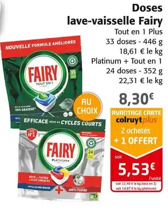Colruyt Fairy doses lave-vaisselle offre