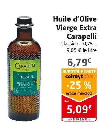 Colruyt Carapelli huile d’olive vierge extra offre