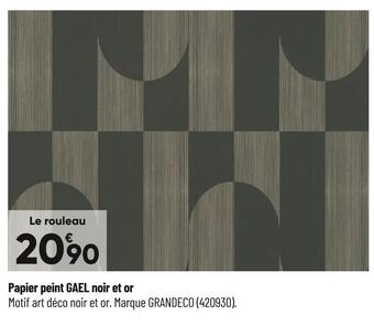 Bricorama Papier peint gael noir et or offre