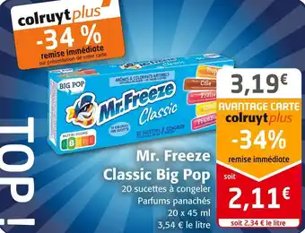 Colruyt Mr. freeze classic big pop offre