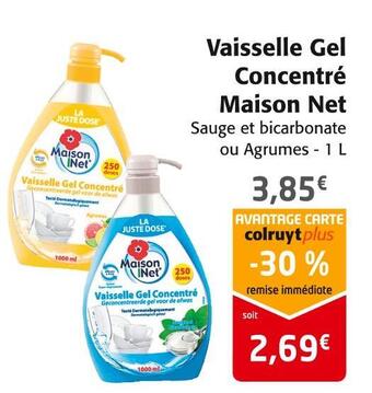 Colruyt Maison net vaisselle gel concentré offre