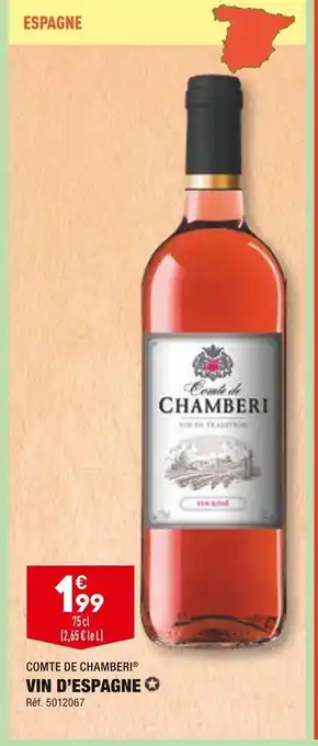 ALDI Comte de chamberi vin d’espagne offre