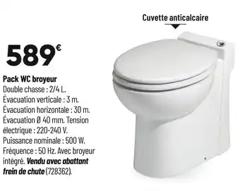 Bricorama Pack wc broyeur offre