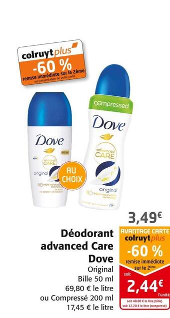 Colruyt Dove déodorant advanced care offre