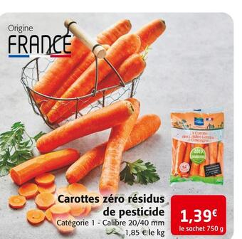 Colruyt Carottes zéro résidus de pesticide offre