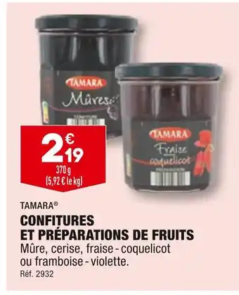 Tamara confitures et préparations de fruits