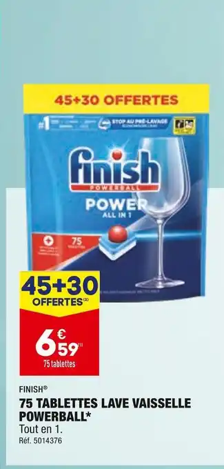 ALDI Finish 75 tablettes lave vaisselle powerball* offre