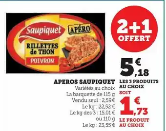 Super U Aperos saupiquet offre