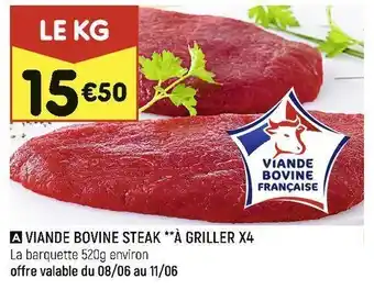 Leader Price Viande bovine steak **à griller x4 offre