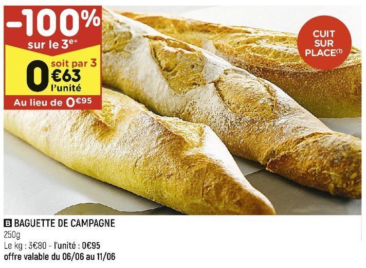 Leader Price Baguette de campagne offre
