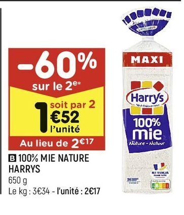 Leader Price 100% mie nature harrys offre