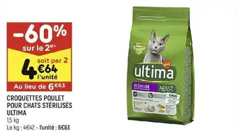 Leader Price Croquettes poulet pour chats stérilisés ultima offre