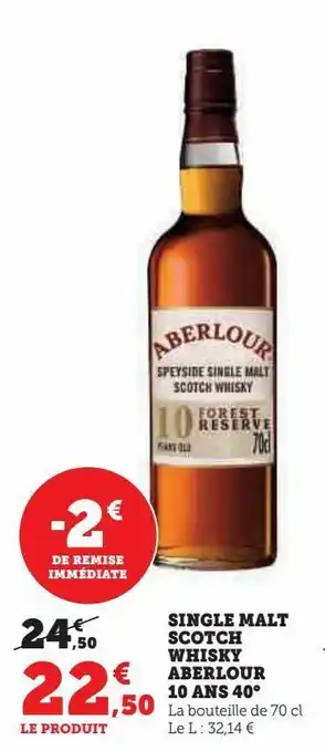 Single malt scotch whisky aberlour 10 ans 40