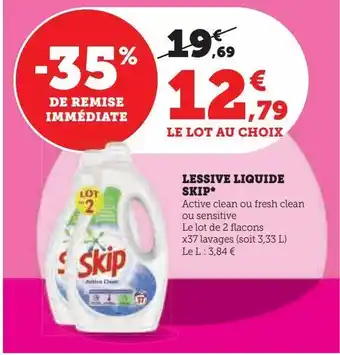 Hyper U Lessive liquide skip offre