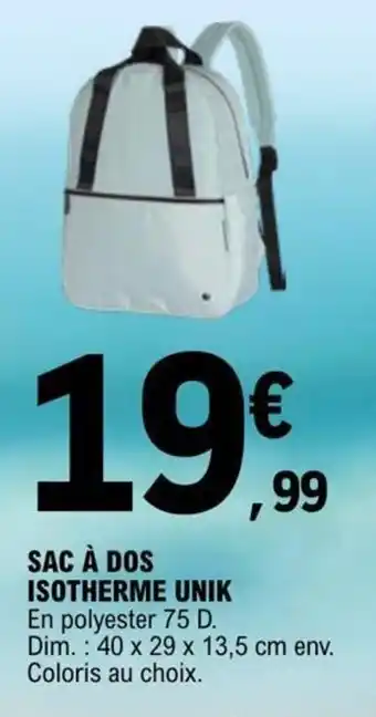 SAC À DOS ISOTHERME UNIK