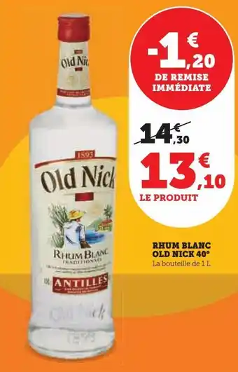 Rhum blanc old nick 40°