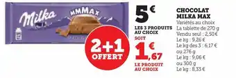 Hyper U Chocolat milka offre