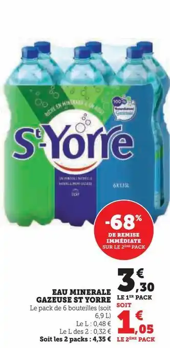 Hyper U Eau minerale gazeuse st yorre offre
