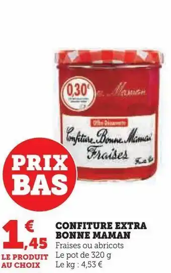 Hyper U Confiture extra bonne maman offre