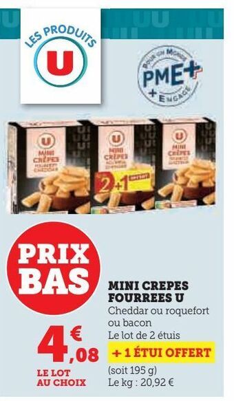 Hyper U Mini crêpes fourrées u offre