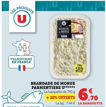 Hyper U Brandade de morue parmentière u offre