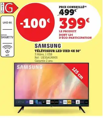 Hyper U Téléviseur led 50'' uhd 4k 50 offre