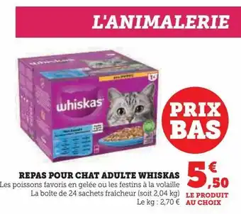 U Express Repas pour chat adulte whiskas offre