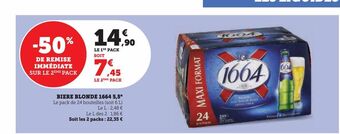 U Express Biere blonde 1664 5,5° offre
