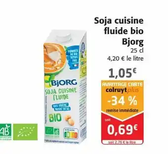 Colruyt Soja cuisine fluide bio bjorg offre