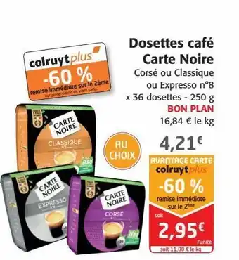 Dosettes café carte noire