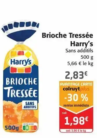 Colruyt Brioche tressée harry's offre