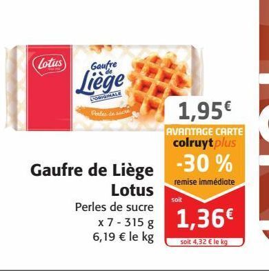 Colruyt Gaufre de liège lotus offre