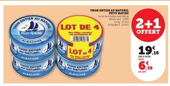 U Express Thon entier au naturel petit navire offre