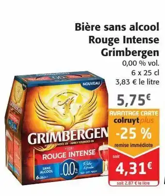 Colruyt Bière sans alcool rouge intense grimbergen offre