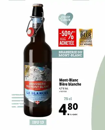 Lidl Mont-Blanc Bière blanche offre