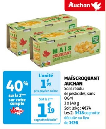 Auchan MAÏS CROQUANT AUCHAN offre