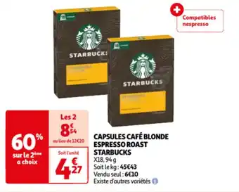 CAPSULES CAFĂ BLONDE ESPRESSO ROAST STARBUCKS