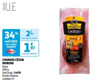 Auchan CHORIZO CÉSAR MORONI offre