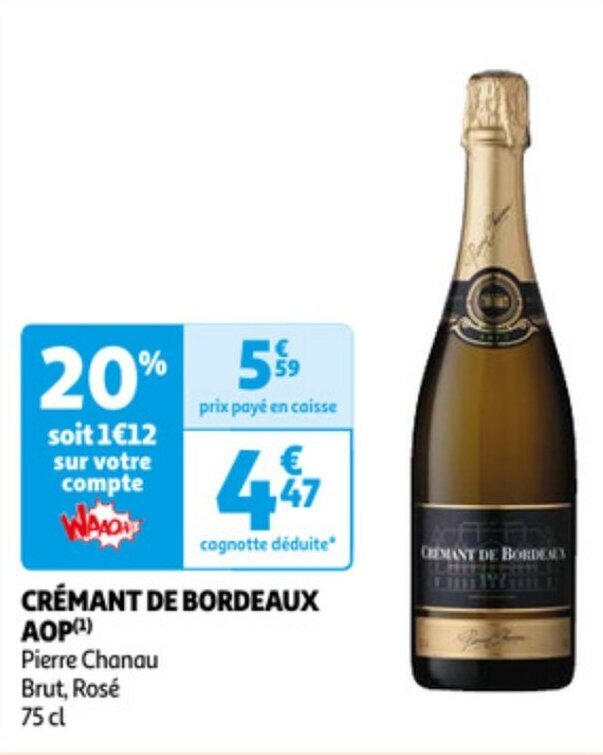 Auchan CRÉMANT DE BORDEAUX AOP(¹) offre