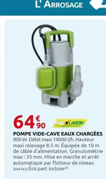 Rural Master Pompe vide-cave eaux chargees offre