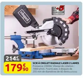 Rural Master Scie a onglet radiale laser 2 lames offre
