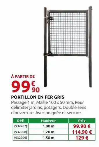 Portillon en fer gris