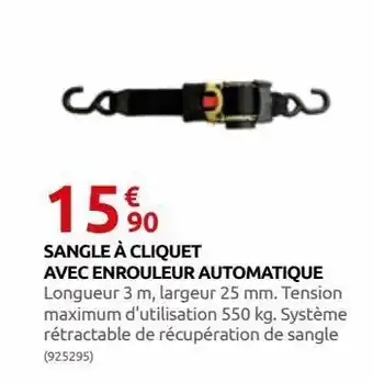 Rural Master Sangle à cliquet avec enrouleur automatique offre